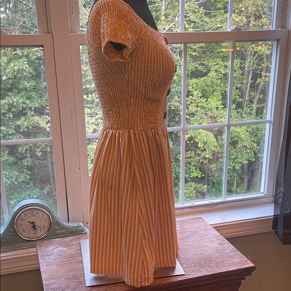 K for Justify Striped Orange Dress with Button Detail - Picture 2 of 5